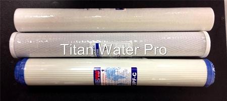 RO Reverse Osmosis Water Filter replacement set Sediment/Carbon/GAC 20"x2.5" - Titan Water Pro