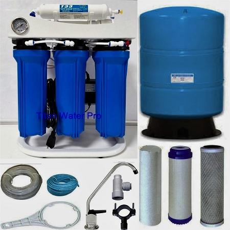 RO Reverse Osmosis Water Filter System w/ Booster Pump- 400 GPD - 20 Gallon Tank - Titan Water Pro
