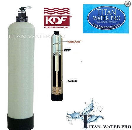 WHOLE HOUSE WATER FILTER SYSTEMS KDF85/GAC IRON/ SULFIDE 2 CU FT - WELL WATER 2 CUFT - Titan Water Pro