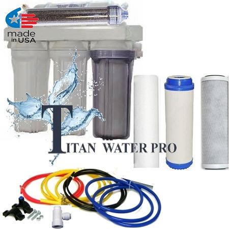 RO Dual Use Reverse Osmosis Water Filter Systems DI/RO 2 Outlets - Titan Water Pro