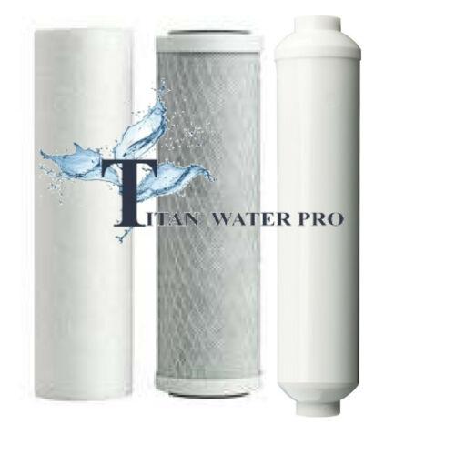 3 Replacement Filter Sets - Sediment/CTO/Post Carbon - 4 Stage RO - Titan Water Pro