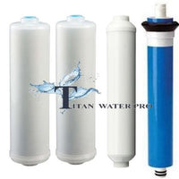 RO Inline Water Filter/Membrane 150 GPD  Replacement Set - 4 PC HD Units - Titan Water Pro