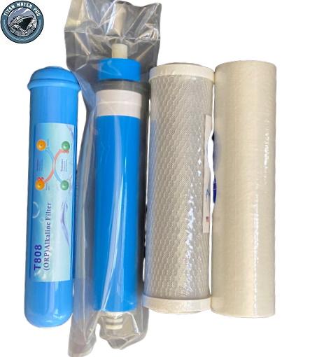 Replacement Filters Membrane & Alkaline Orp Filter Set for 4 Stage RO System - Titan Water Pro