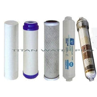 Water Filter Replacement 5 Pc Set Sediment/CTO/GAC/Alkaline Ionizer/Post Carbon - Titan Water Pro