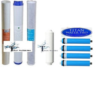 Water Filters Replacement Set Sediment, GAC, Carbon Block, 4 x 200 GPD Membrane (800 GPD RO Systems) - Titan Water Pro