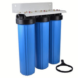 Whole House - Light Commercial Water Filtration System Big Blue 20"x4.5" Sediment/Kdf55 GAC/Carbon Block - Titan Water Pro