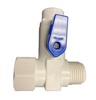PVC Feed Water Adapter, 1/2"MIP x 1/2" FIP, 1/4" Tube OD Quick Connect with Shut Off Lever - Titan Water Pro