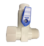 PVC Feed Water Adapter, 1/2"MIP x 1/2" FIP, 1/4" Tube OD Quick Connect with Shut Off Lever - Titan Water Pro
