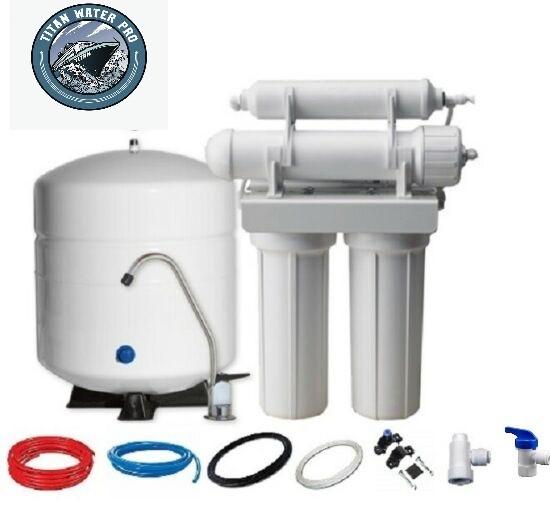 RO DRINKING WATER RO REVERSE OSMOSIS WATER FILTER SYSTEMS TFC-1812-50 4 Stage - 6 G Tank - Titan Water Pro
