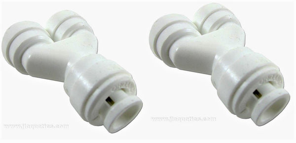 1/4" Push Fit Pipe Elbow Tee Y Reverse Osmosis RO Fittings (2 PC) - Titan Water Pro