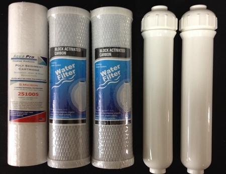 Replacement Filter 5 pc Set for (fits 6 stage Aquarium RO) - Titan Water Pro