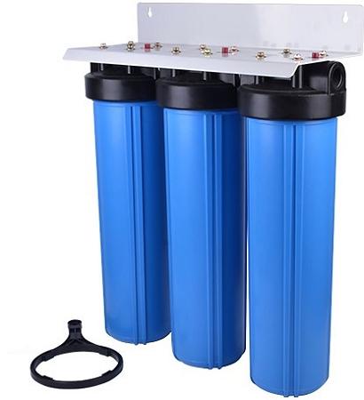 BIG BLUE 20" WATER FILTER SYSTEM 1" PR Sediment/GAC KDF55/Carbon Block Filter - Titan Water Pro
