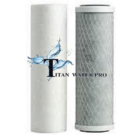 Whole House Water Filter Big Blue - Sediment & Carbon 20"x 4.5" - w/1" PR - Titan Water Pro