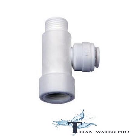 PVC Feed Water Adapter, 1/2"MIP x 1/2" FIP, 1/4" Tube OD Quick Connect - Titan Water Pro