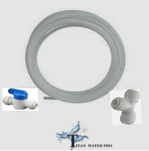 Refrigerator RO Connection Kit 1/4 OD Tubing, Union T, Inline