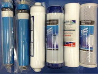 REVERSE OSMOSIS RO 6 FILTERS/MEMBRANE REPLACEMENT SET 400 GPD MEMBRANE - LC Unit - Titan Water Pro