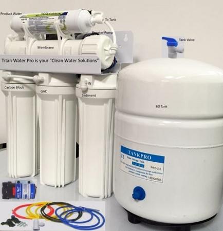 RO Reverse Osmosis Water Filtration 5 Stage System with Booster Pump - 100 GPD - Titan Water Pro