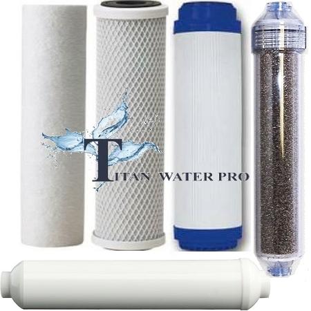 Reverse Osmosis Water Filter RO/DI 5 PC Replacement Set (Dual System) - Titan Water Pro