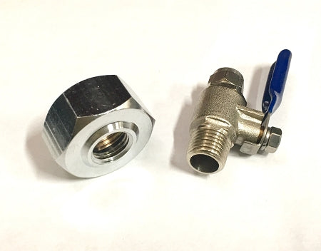 RO Tank 3/4" FPT Metal Fitting, with Valve for 3/8" OD Tube Connection (1/4" Option Available) - Titan Water Pro