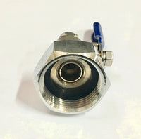 RO Tank 3/4" FPT Metal Fitting, with Valve for 3/8" OD Tube Connection (1/4" Option Available) - Titan Water Pro