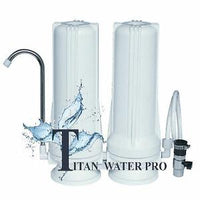 Counter Top Water Filter System - 2 Stage Water Filter - Chlorine,VOC's & Fluoride Removal/reduction - Titan Water Pro