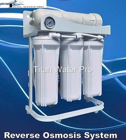 RO Reverse Osmosis Water Filter 5 Stage System 400 GPD-Booster Pump & PSI Gauge - Titan Water Pro