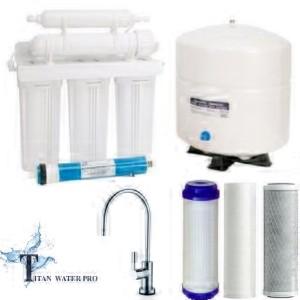 RO Reverse Osmosis Water Filter 5 Stage System - Upgraded Brass Nickel Faucet - Titan Water Pro
