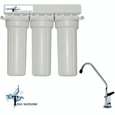 Under Sink Drinking Water Filter System - Sediment, GAC Carbon, Carbon Block - Titan Water Pro