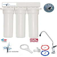 Under Sink Water Filter System - Chlorine, VOCs, Fluoride Reduction/Removal, Multi Media KDF - Titan Water Pro
