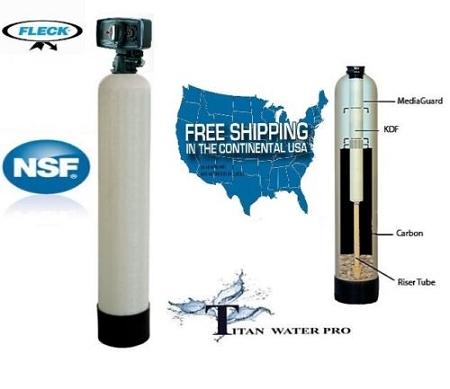 Whole House Fluoride/Iron/Hydrogen Sulfide Filter 1.5 cu ft. BONE CHAR KDF 85 MediaGuard - Titan Water Pro