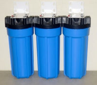 Whole house water filtration system 3 Stage - Sediment, KDF55 GAC, Carbon Block 10" Housings with Pressure Release. - Titan Water Pro